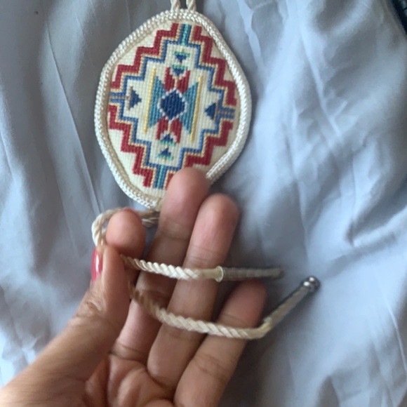 Vintage  crossstitch lariat necklace - Picture 5 of 6